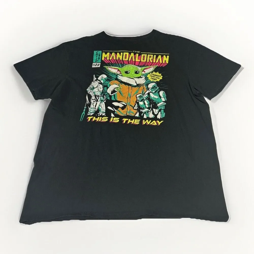 Star Wars The Mandalorian Comic Graphic Shirt Men's Large L Black Fifth Sun Tee